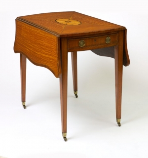A George III Satinwood‚ Rosewood Crossbanded and Sycamore Inlaid Pembroke Table